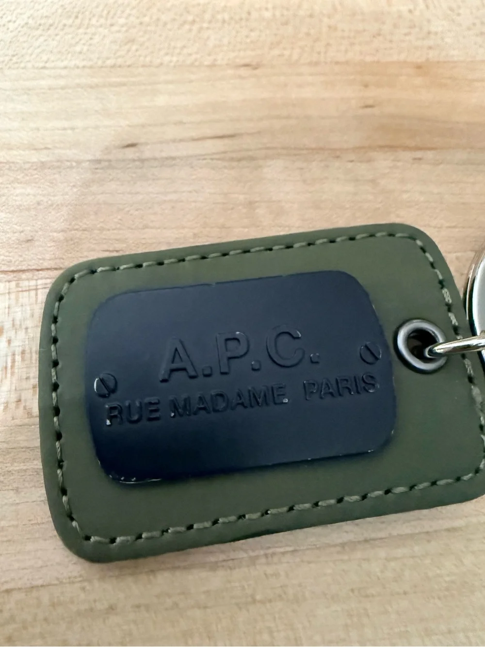 APC A.P.C. Miles Keychain : Olive/Black/Silver